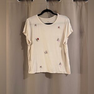 American Eagle Cream Embroidered Women’s Top